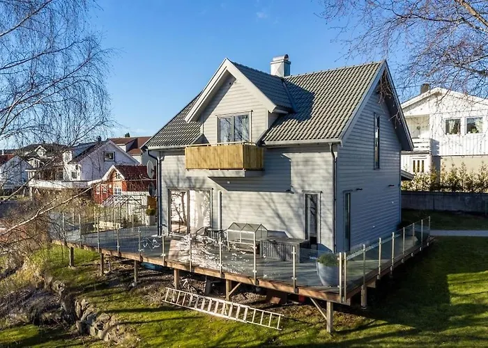 Villa Flott Moderne Hus Langs Elven! *